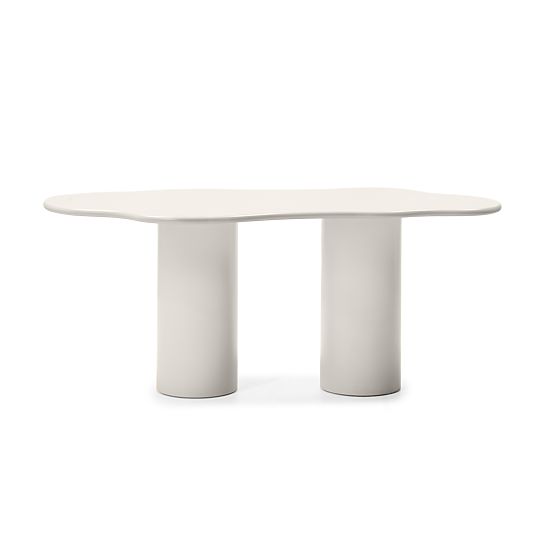 Dining Table Pinar 180 cm, Gray-Beige, Rounded Shapes