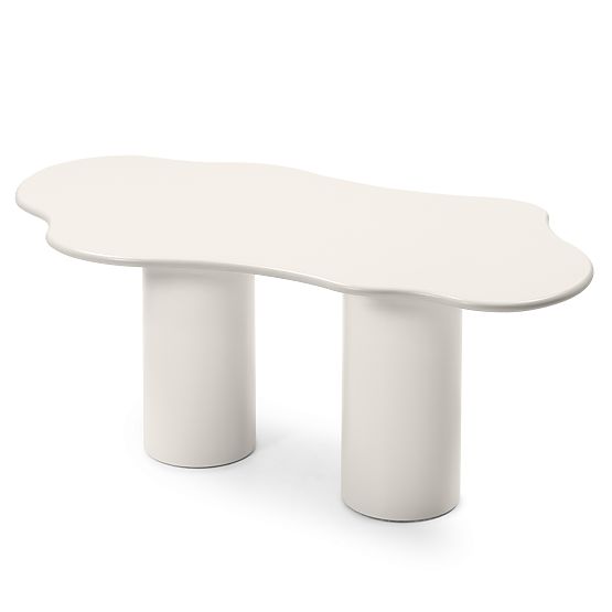 Dining Table Pinar 180 cm, Gray-Beige, Rounded Shapes