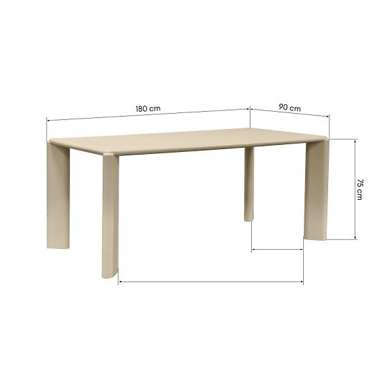 Dining Table Tao 180x90 cm, Beige