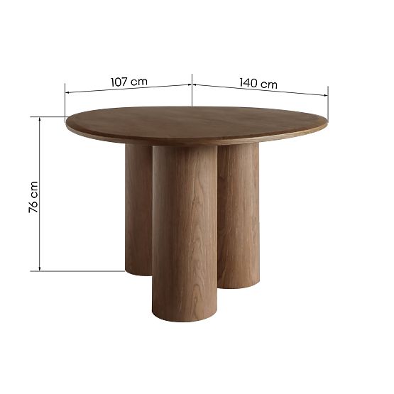 Dining Table Vesper 140 cm, Walnut