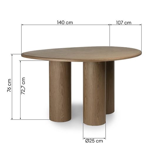 Dining Table Vesper 140 cm, Walnut