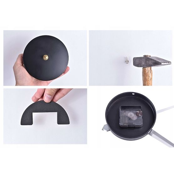 DIY Wall Clock NEPRI 65 - 130 cm - Black 3D