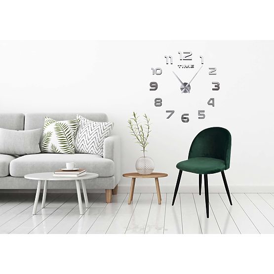 DIY Wall Clock NEPRI 65 - 130 cm - Silver 3D