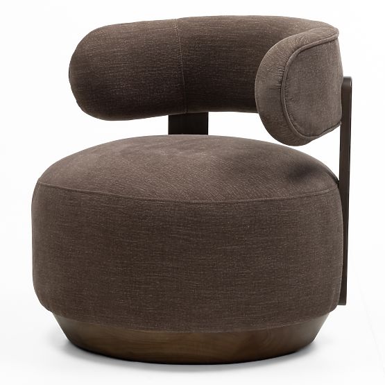 Dolce Relaxation Chair, Rounded Shapes, Brown Espresso, Walnut