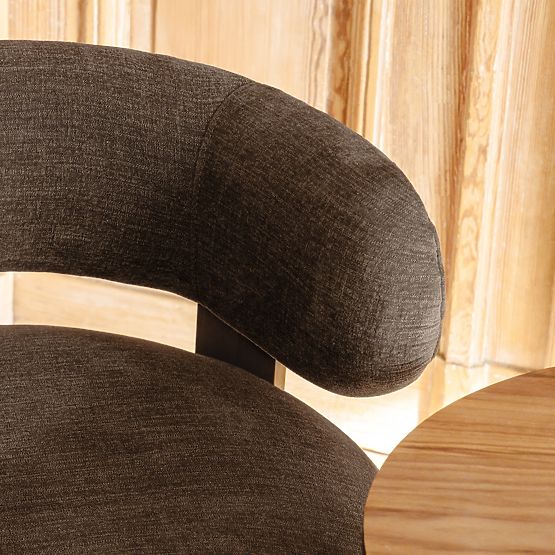 Dolce Relaxation Chair, Rounded Shapes, Brown Espresso, Walnut