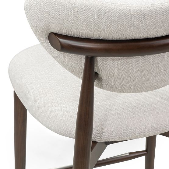 Domenico Bar Stool Beige/Walnut