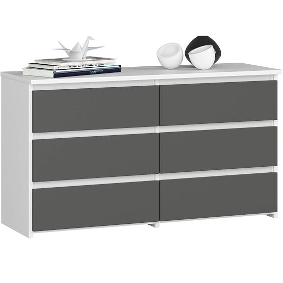 DRESSER CL100 6 DRAWERS WHITE / GRAY