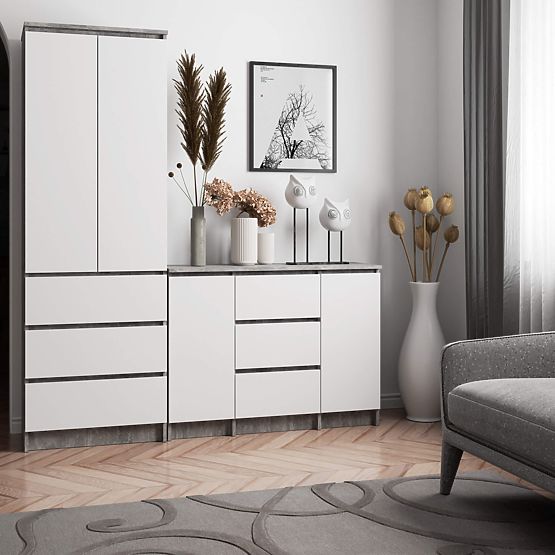 Dresser K100 2D 3SZ Concrete / White
