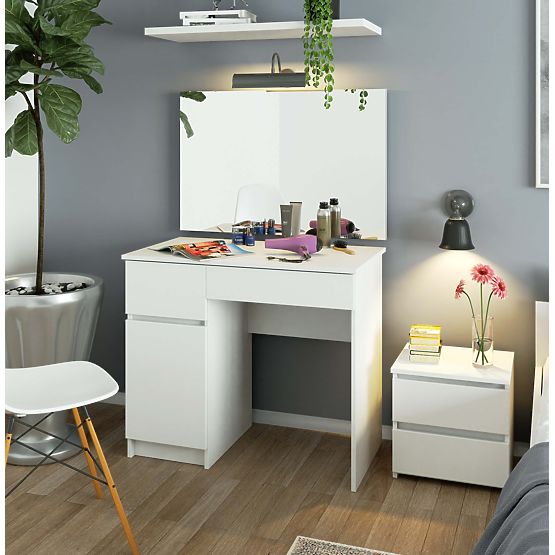 Dressing Table with Mirror CLP P-2/SL 900x600 LEFT PK WHITE