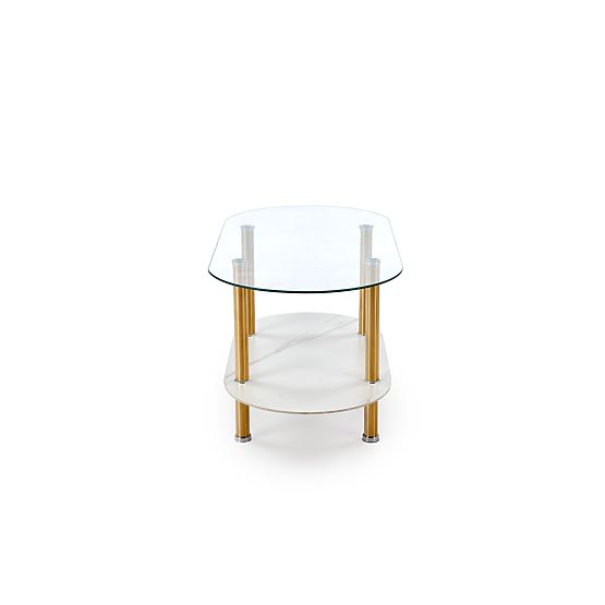 DUCAT Coffee Table, White Marble / Transparent / Gold (2p=1pcs)