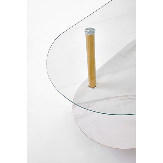 DUCAT Coffee Table, White Marble / Transparent / Gold (2p=1pcs)