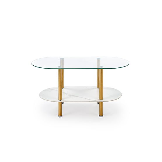 DUCAT Coffee Table, White Marble / Transparent / Gold (2p=1pcs)