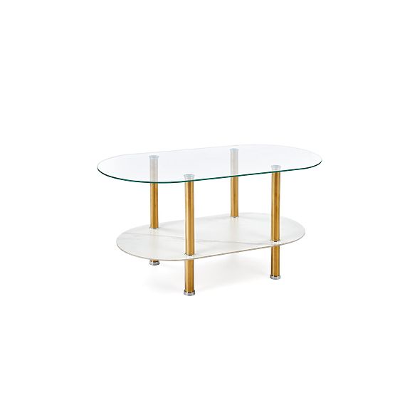 DUCAT Coffee Table, White Marble / Transparent / Gold (2p=1pcs)