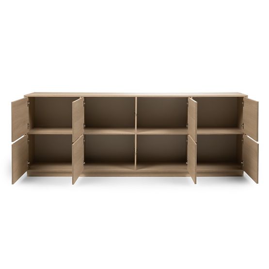 Eight-Door Japandi Sideboard in Lindberg Oak