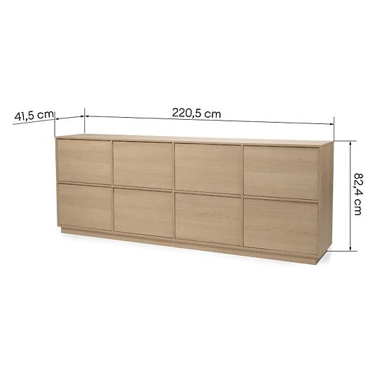 Eight-Door Japandi Sideboard in Lindberg Oak