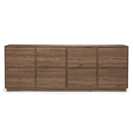 Eight-Door Japandi Sideboard in Royal Walnut