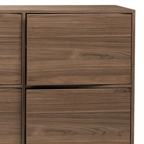 Eight-Door Japandi Sideboard in Royal Walnut