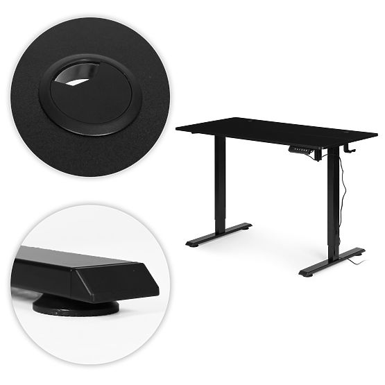 Electric Adjustable Desk 120x60 cm Height Adjustable 72-117 cm Black ModernHome
