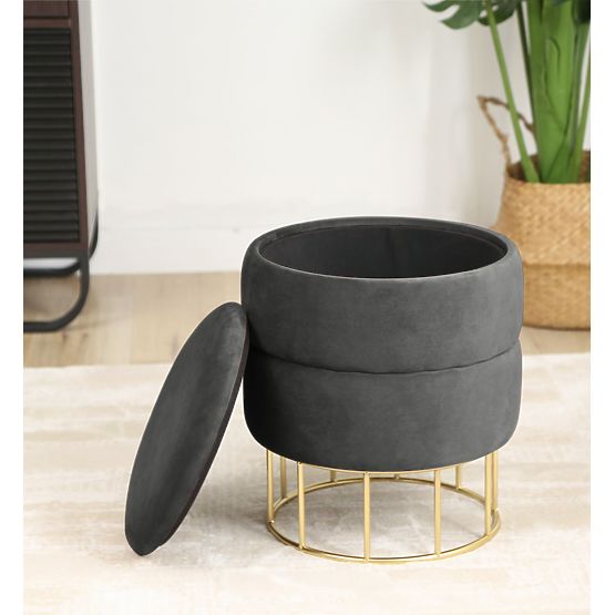 ELZA GRAPHITE POUF