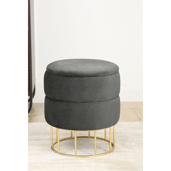 ELZA GRAPHITE POUF