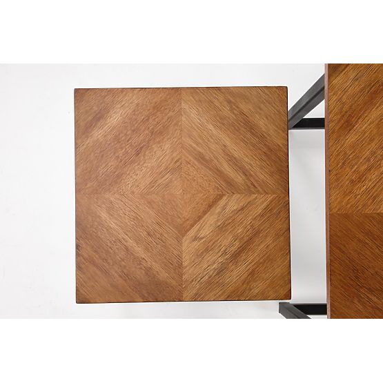 ELZA Set of 2 Benches, Walnut/Black (1p=1pc)