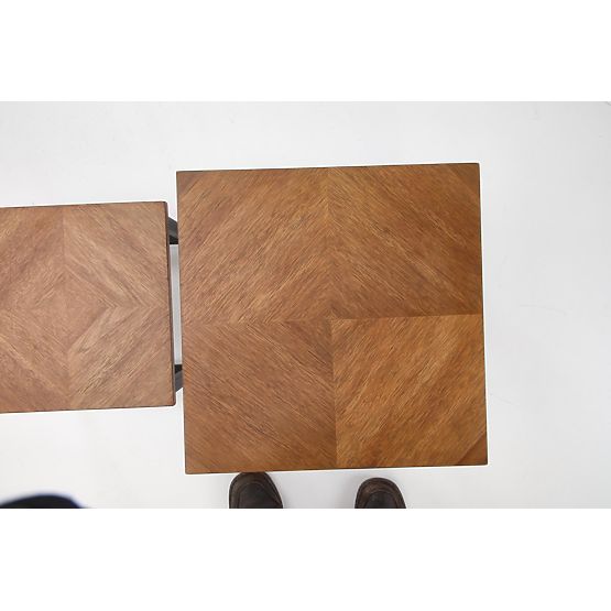 ELZA Set of 2 Benches, Walnut/Black (1p=1pc)