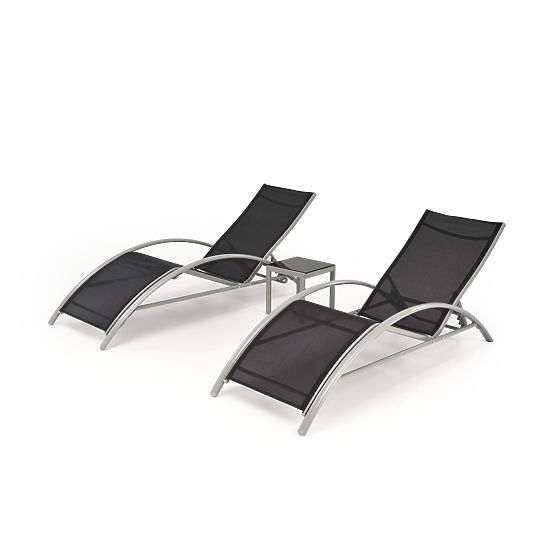 EMBOLO Set of 2 Loungers + Table (1p=1set)