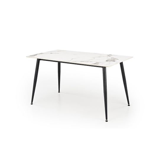 EMILIO 140 Table Top - White Marble, Legs - Black (2p=1pc)