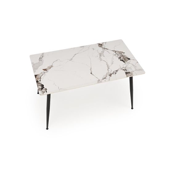 EMILIO 140 Table Top - White Marble, Legs - Black (2p=1pc)