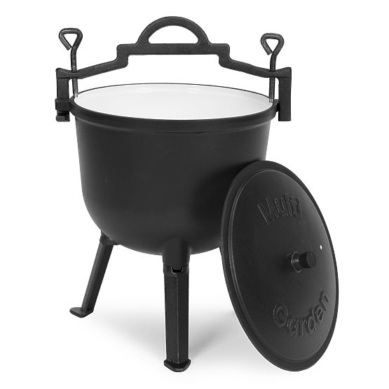 Enamelled Cast Iron Pot 10L Standing Hunting Pot Fire Pit Grill MultiGarden