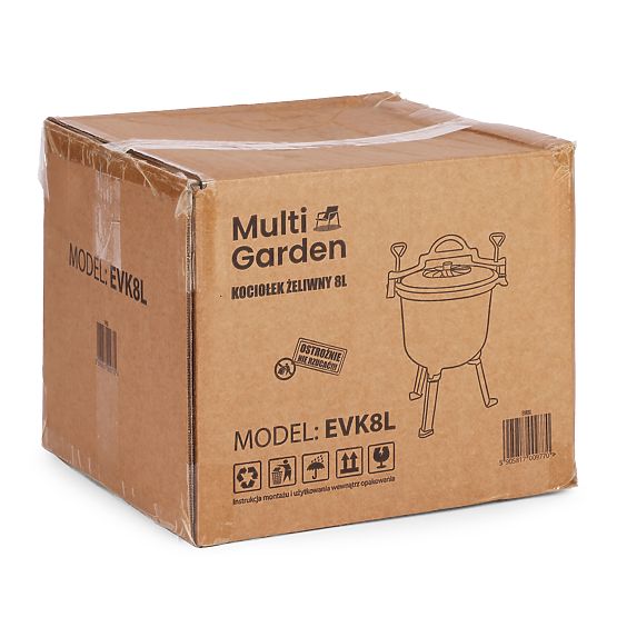 Enamelled Cast Iron Pot 8L Standing Hunter's Cauldron Fire Pit Grill MultiGarden