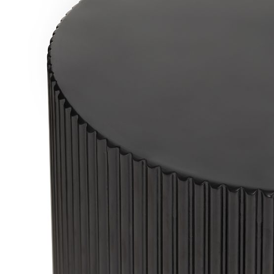 Ermanno Side Table, 35 cm, Black, Ribbed