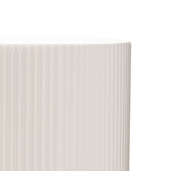 Ermanno Side Table, 35 cm, Gray-Beige, Grooved