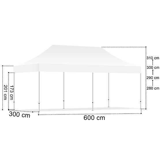 Express Commercial Pavilion - 3x6 m - White