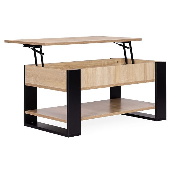 Extendable Coffee Table with Lift-Top 90 cm Storage Shelf Sonoma Oak ModernHome