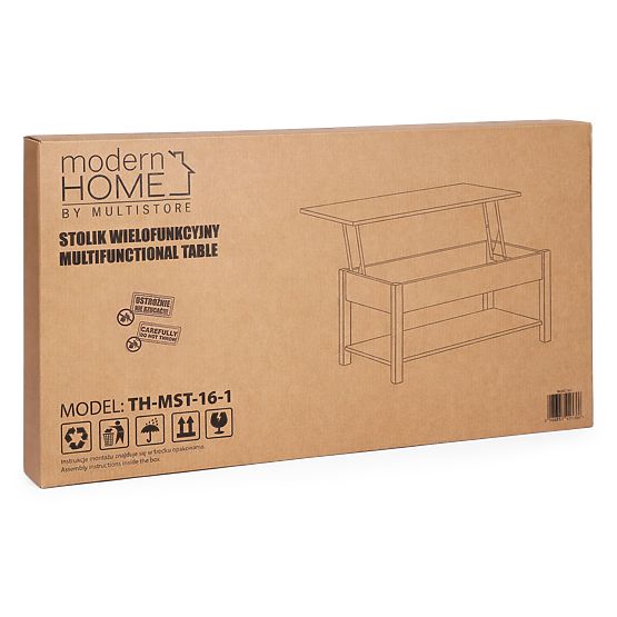 Extendable Coffee Table with Lift-Top 90 cm Storage Shelf Sonoma Oak ModernHome