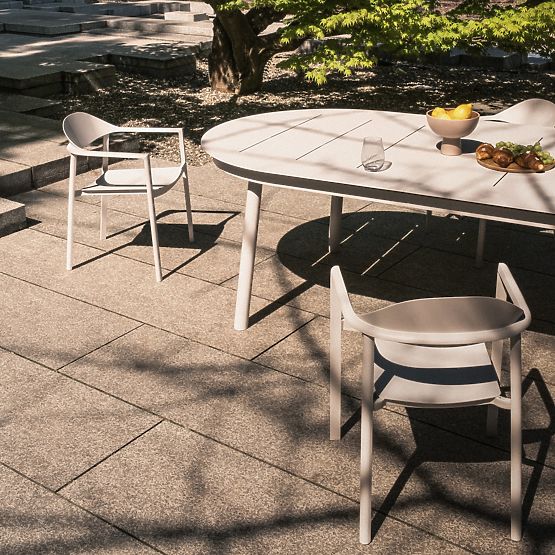 Extendable Garden Table Marinelli 230-300 cm, Aluminum, Light Beige