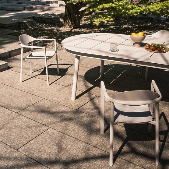 Extendable Garden Table Marinelli 230-300 cm, Aluminum, Light Beige