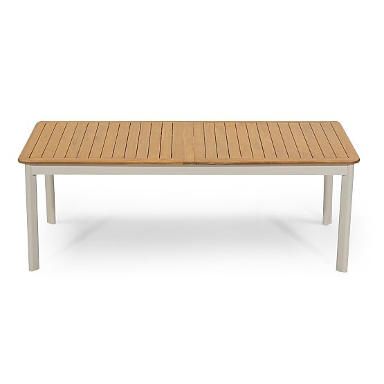 Extendable Garden Table Porticato 211-300 cm Acacia Wood FSC, Teak Look, Light Beige