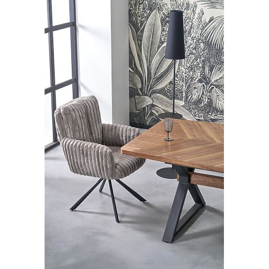 Extendable Table BARON, Walnut/Black (2p=1pc)