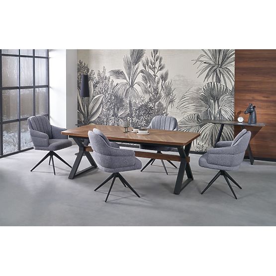 Extendable Table BARON, Walnut/Black (2p=1pc)