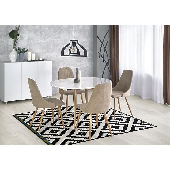 Extendable Table EDWARD White / San Remo Oak (2p=1pc)