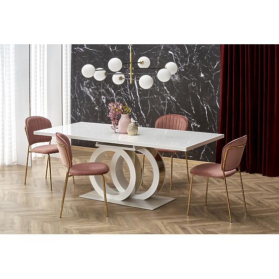 Extendable Table GALARDO, White/Gold (3p=1pc)