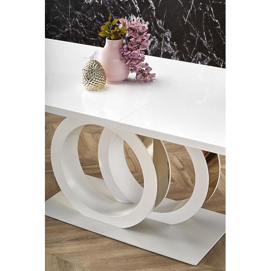 Extendable Table GALARDO, White/Gold (3p=1pc)