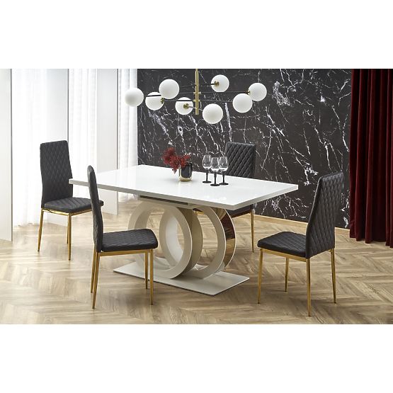 Extendable Table GALARDO, White/Gold (3p=1pc)