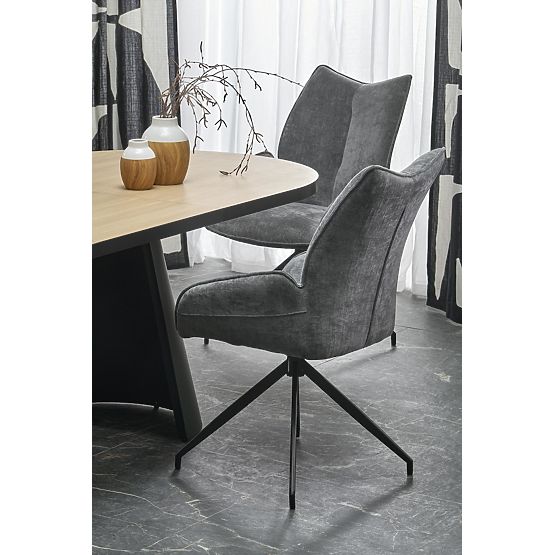 Extendable Table GIACOMO, Top - Natural, Leg - Black (2p=1pc)