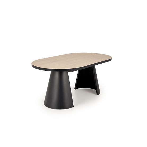 Extendable Table GIACOMO, Top - Natural, Leg - Black (2p=1pc)