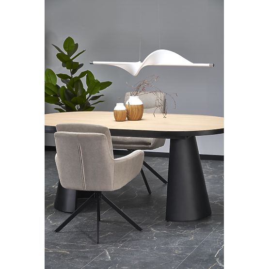 Extendable Table GIACOMO, Top - Natural, Leg - Black (2p=1pc)