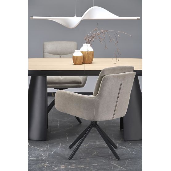 Extendable Table GIACOMO, Top - Natural, Leg - Black (2p=1pc)