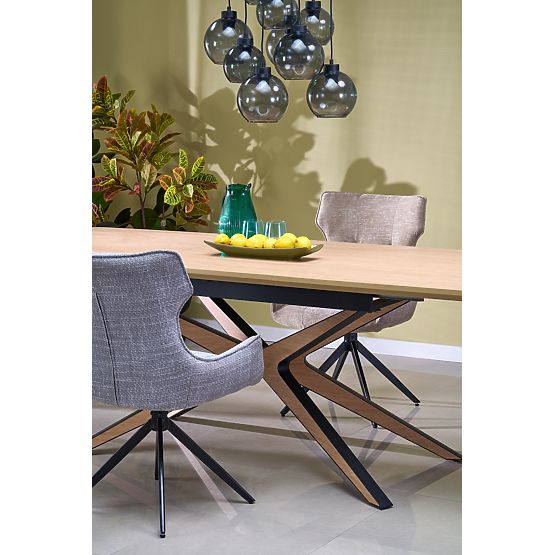 Extendable Table JAMES, Natural/Black (2p=1pc)